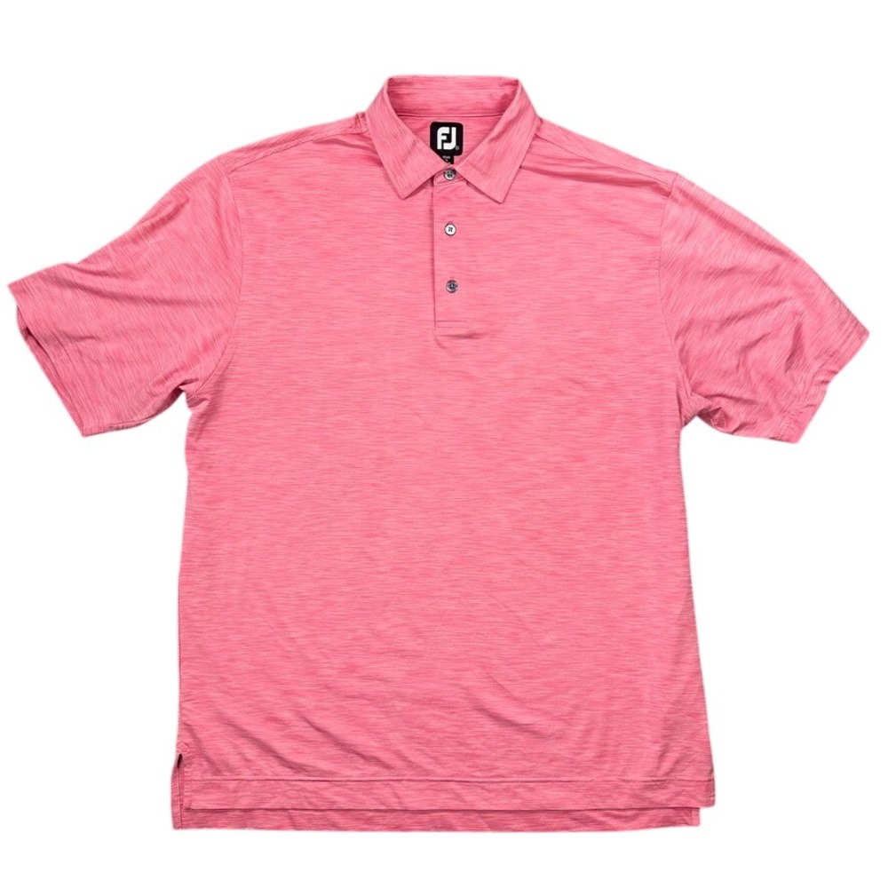 FootJoy Performance Polo Shirt Mens Large Pink Heathered Space Dye Golf Vacation